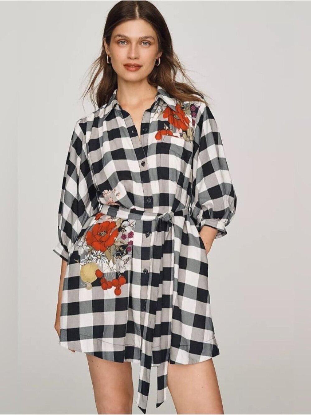 NWT Size LP - Maeve Mona Linen Blend Mini Shirtdress (NWT US$ 168)
